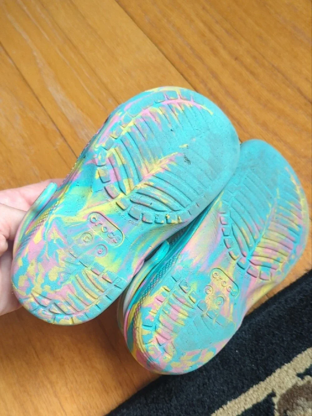 CROCS Kids Teal & Multicolor Clog Sandals with Star, Moon & Gem Charms